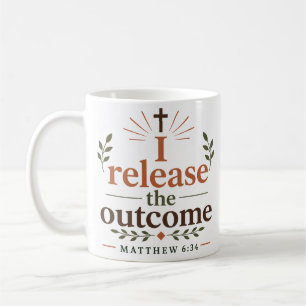 I Release The Outcome Modern Christian Bible Verse Coffee Mug