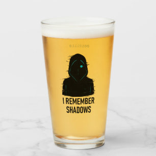 I Remember Shadows - Glitched Hooded Figure Design Glass