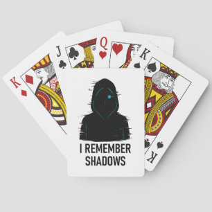 I Remember Shadows - Glitched Hooded Figure Design Playing Cards