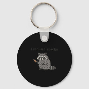 I Require Snacks Raccoon Shirt Men Women Funny Rac Key Ring