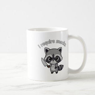 I Require Snacks Racoon Funny Halloween Retro Ani Coffee Mug
