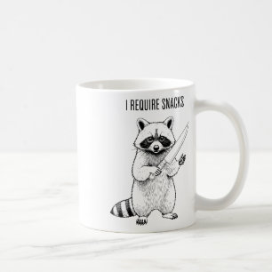 I Require Snacks Racoon Funny Halloween Retro Ani Coffee Mug