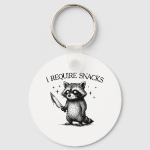 I Require Snacks Racoon Shirt Men Women Funny Rac Key Ring