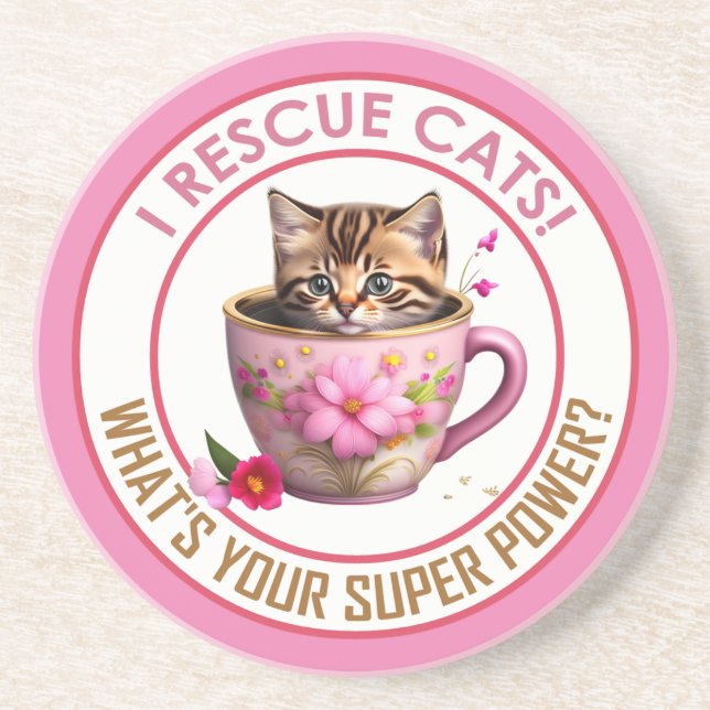 I RESCUE CATS! COASTER (Front)
