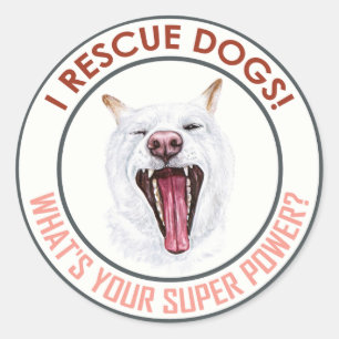 I RESCUE DOGS! CLASSIC ROUND STICKER