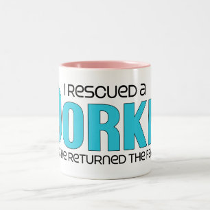 I Rescued a Dorkie (Male) Dog Adoption Design Two-Tone Coffee Mug