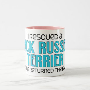 I Rescued a Jack Russell Terrier (Male Dog) Two-Tone Coffee Mug