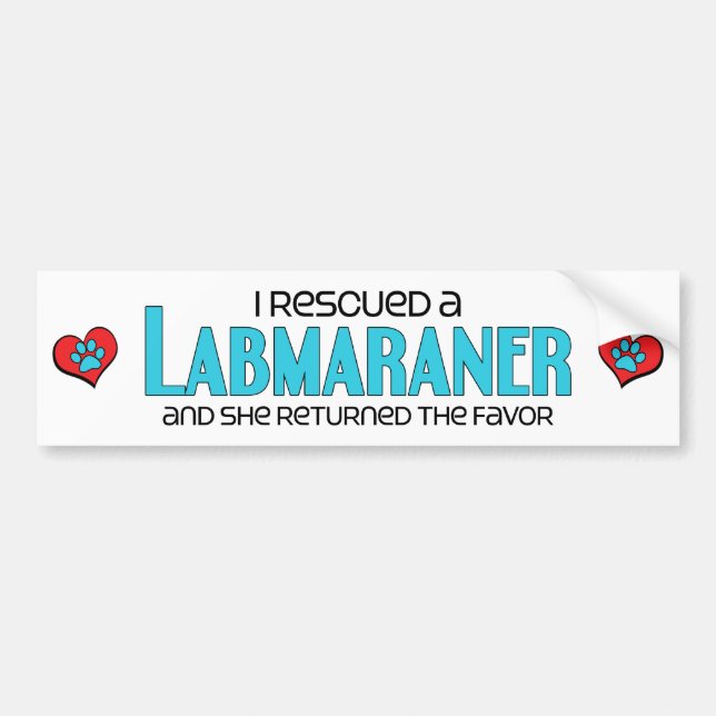 I Rescued a Labmaraner (Female) Dog Adoption Bumper Sticker (Front)