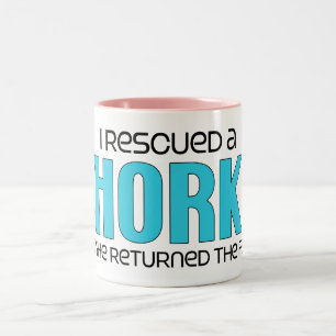I Rescued a Shorkie (Female) Dog Adoption Design Two-Tone Coffee Mug