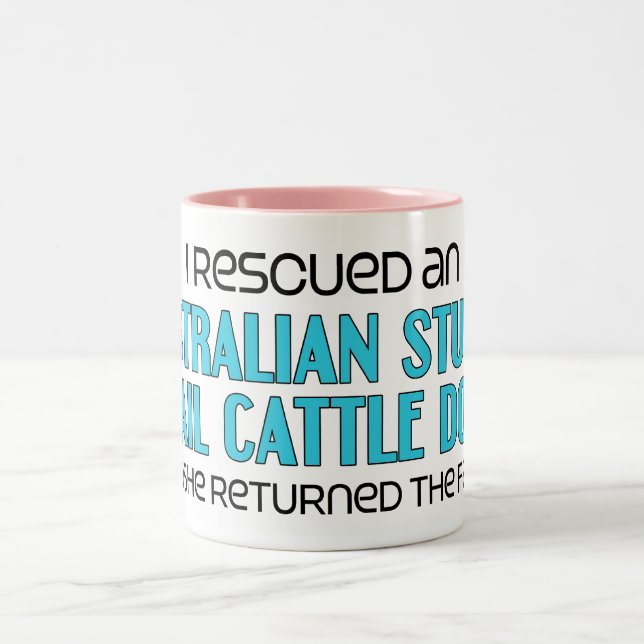 I Rescued a Stumpy Tail Cattle Dog (Female) Two-Tone Coffee Mug (Center)