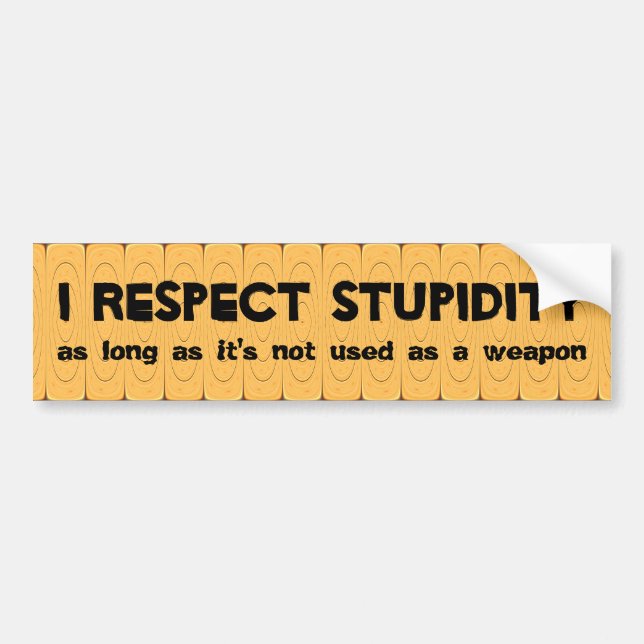 I respect stupidity bumper sticker (Front)