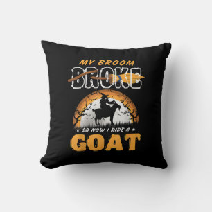 I Ride A Goat Funny Farming Halloween Farmer Gifts Cushion