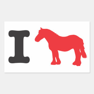 I ride - I love riding a cart horse Rectangular Sticker