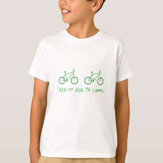 I ride my bike to school. T-Shirt