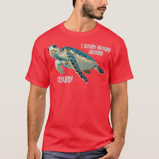 I Roam Around Around Around on Dark Ocean Teal T-Shirt