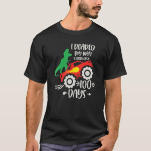 I Roared My Way Through 100 Days Dinosaur Monster  T-Shirt