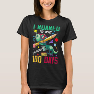 I Roared My Way Through 100 Days Dinosaur T Rex Fo T-Shirt