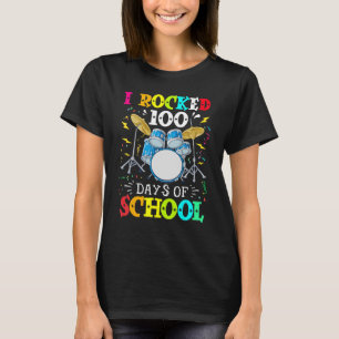I Rock 100 Days Of School Rocker Teacher Kids Stud T-Shirt
