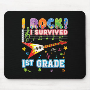I Rock Survived 1st Grade Graduate Last Day Of Sch Mouse Pad