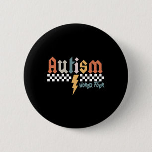 I Rock The Spectrum Autism World Tour Autism Aware 6 Cm Round Badge