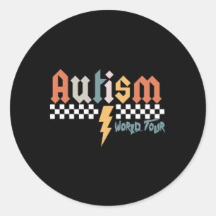 I Rock The Spectrum Autism World Tour Autism Aware Classic Round Sticker