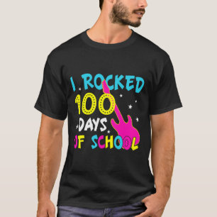 I Rocked 100 Days Of School 100th Day Guitar Music T-Shirt
