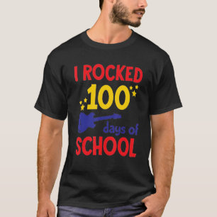 I Rocked 100 Days Of School 100th Day Guitar Music T-Shirt