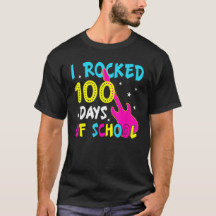 I Rocked 100 Days Of School 100th Day Guitar Music T-Shirt