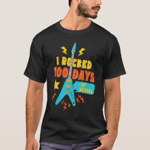 I Rocked 100 Days Of School 100th Day Music Guitar T-Shirt