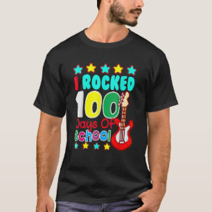 I Rocked 100 Days Of School Guitar Music 100th Da T-Shirt