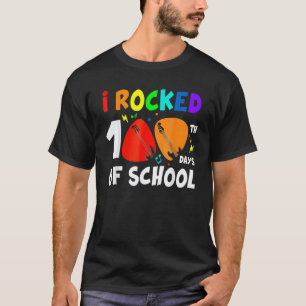 I Rocked 100 Days Of School Music Guitar 100th Day T-Shirt
