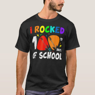 I Rocked 100 Days Of School Music Guitar 100th Day T-Shirt
