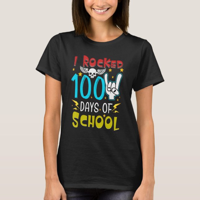 I Rocked 100 Days Of School   Student Kid's   T-Shirt (Front)