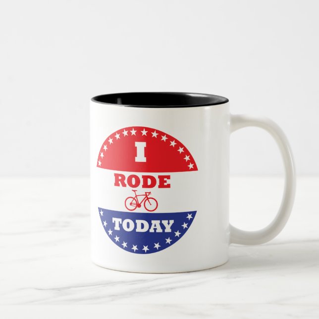 I Rode Today Two-Tone Coffee Mug (Right)