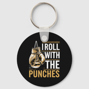 I Roll With The Punches Boxer Sports Strength Athl Key Ring