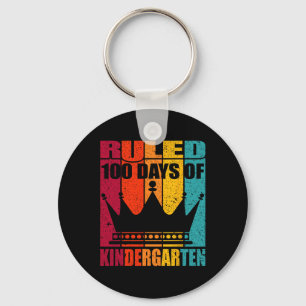 I Ruled 100 Days Of Kindergarten - Crown King And Key Ring