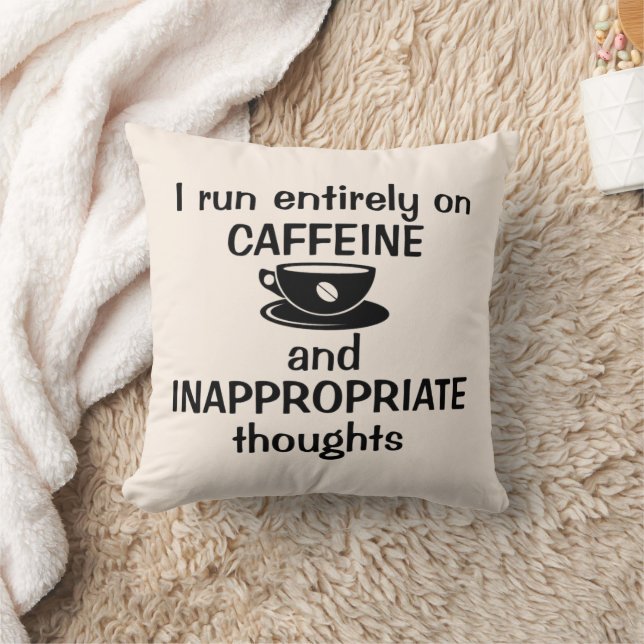 I Run Entirely on Caffeine Cushion (Blanket)