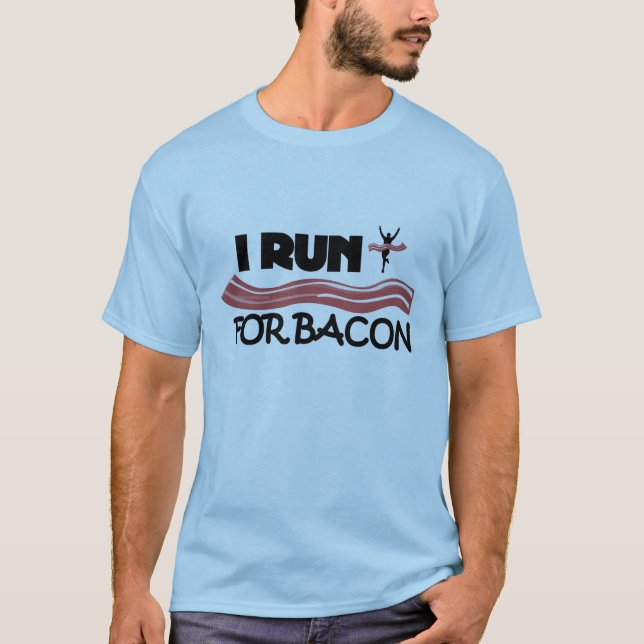 I Run for Bacon - Funny Running Shirt for Men (Front)