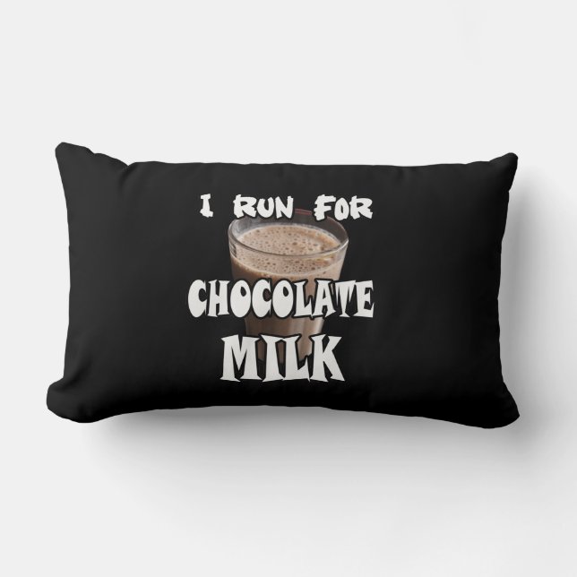 I Run for Chocolate Milk Running Lumbar Cushion (Front)