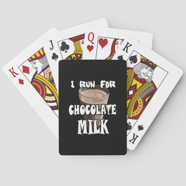I Run for Chocolate Milk Running Playing Cards (Back)