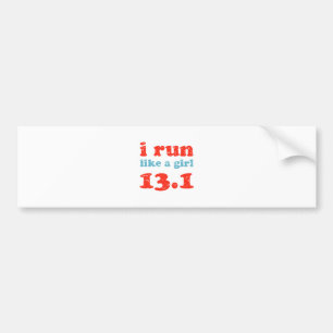 i run like a girl 13.1 bumper sticker