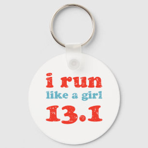 i run like a girl 13.1 key ring