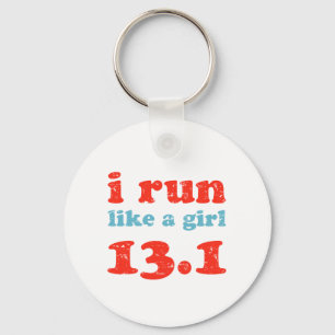 i run like a girl 13.1 key ring