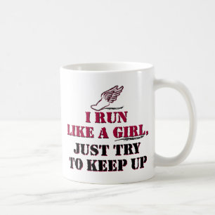 I run like a girl (red) coffee mug