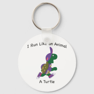 I Run Like an animal - turtle Key Ring