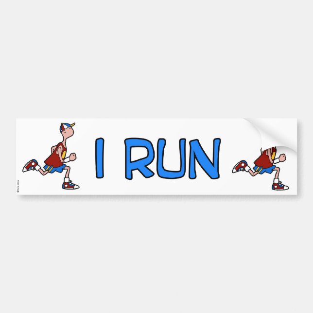 i run man bumper sticker (Front)