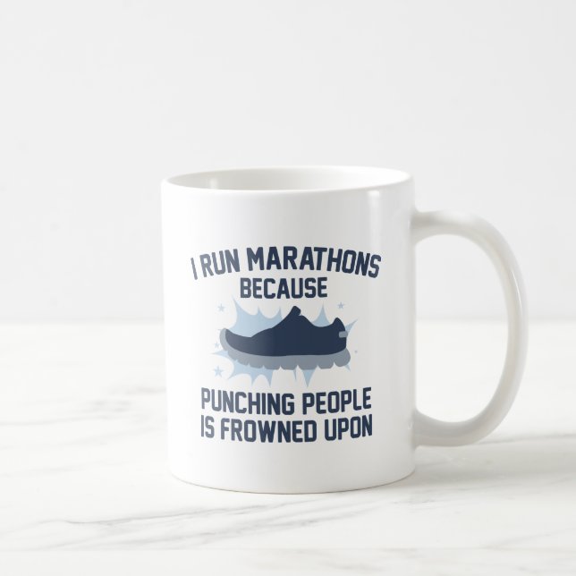 I Run Marathons Coffee Mug (Right)