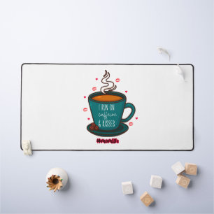 I Run on Caffeine and Kisses Mum Life Desk Mat