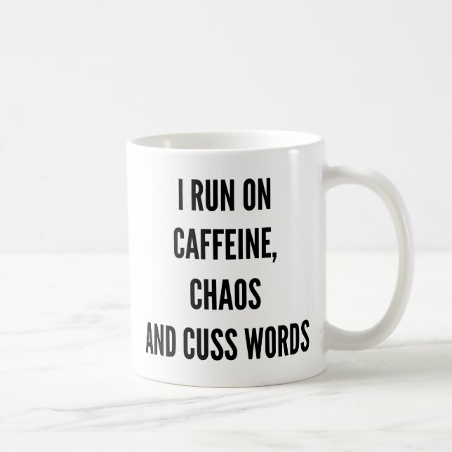 I run on caffeine chaos and cuss words Christmas Coffee Mug (Right)