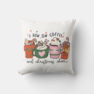 I Run On Coffee And Christmas Cheer Cushion
